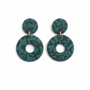 1 par de pendientes de arcilla polimerica Diana verde