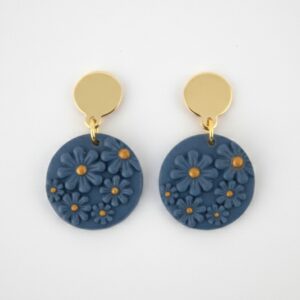 1 par de pendientes artesanales Irati azul