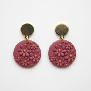 1 par de pendientes artesanales Irati rosa