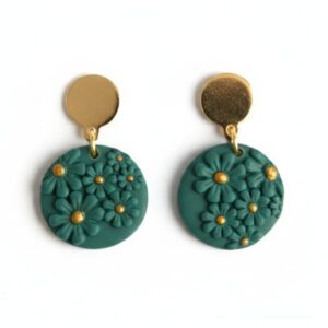 1 par de pendientes artesanales Irati verde