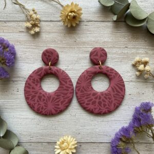 1 par de pendientes Nekane burdeos